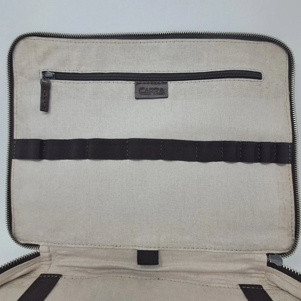Capra Leather Laptop Portfolio Sleeve Case Brown Full Grain Briefcase 13 14 Bag